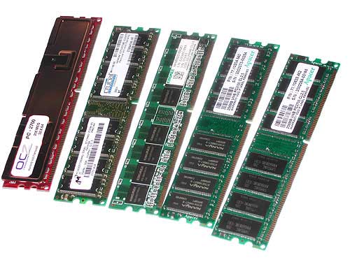 DDR Memory PC 3200, PC2700 and PC2100 , PC2100 SO-DIMM -  184 pin, 200 pin